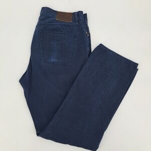 Polo Ralph Lauren Denim Pants Mens 36x32 100% Cotton Navy Blue Straight Leg Pony
